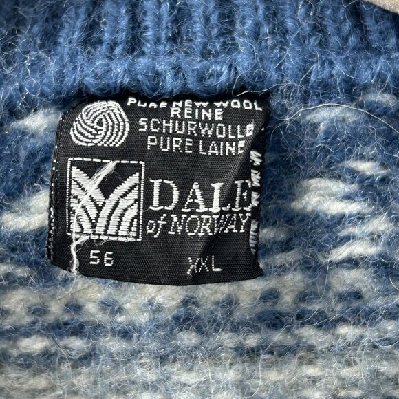 Vintage Dale Of Norway Fair Isle Wool Cardigan  Women Small/XS Blue Nordic Clasp - Picture 3 of 16